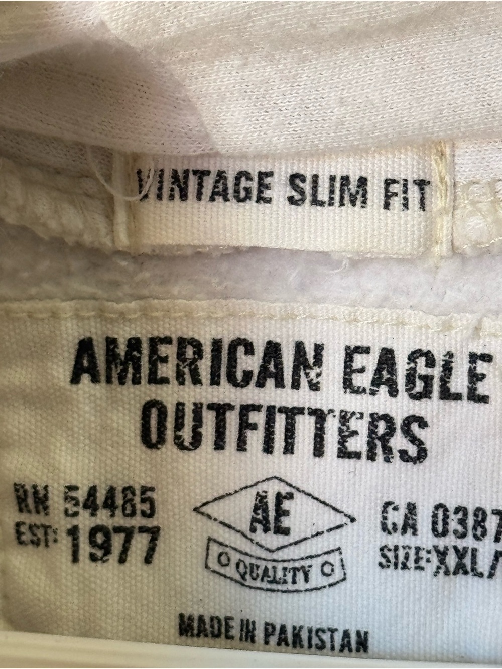 American Eagle Bright White Thick High End 90s Men’s Slim XXL Hoodie - Picture 7 of 8